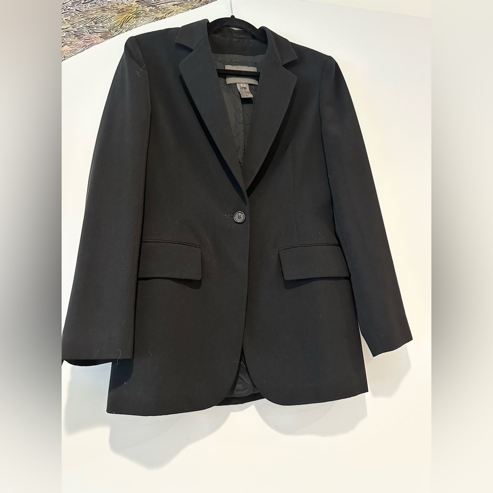 Votre Nom VN black one button long blazer jacket 1